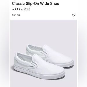 VANS WHITE SLIP ON